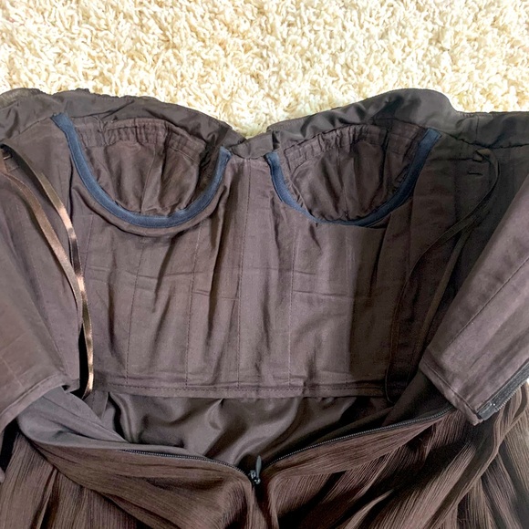 J.Crew Silk Chiffon Dress Espresso/Brown - Picture 4 of 5